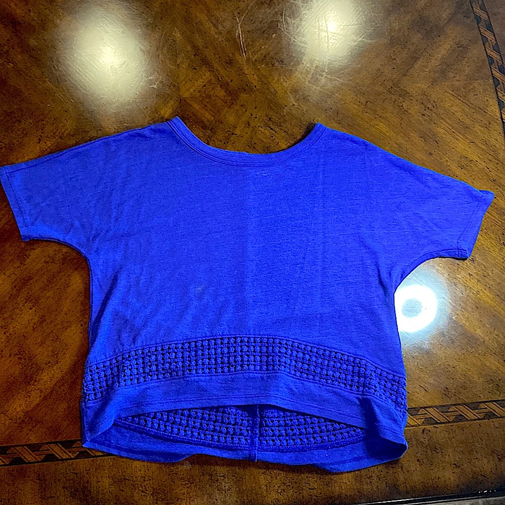 Cute blue sheer cover up tee shirt